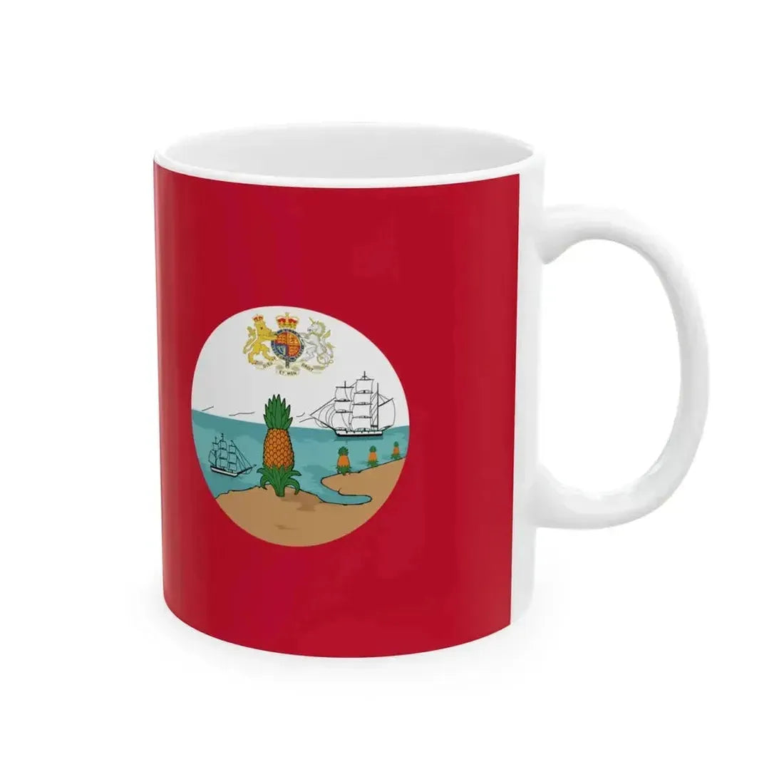Civil Ensign of Leeward Islands 1952-1958 (Antigua and Barbuda) White Coffee Mug - Go Mug Yourself