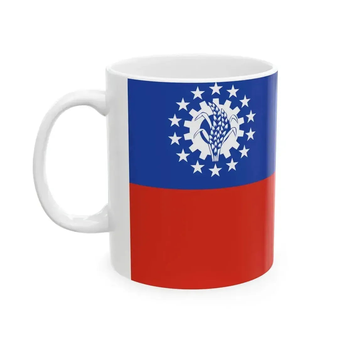 Civil Ensign of Myanmar 1974-2010 (Myanmar) White Coffee Mug - Go Mug Yourself