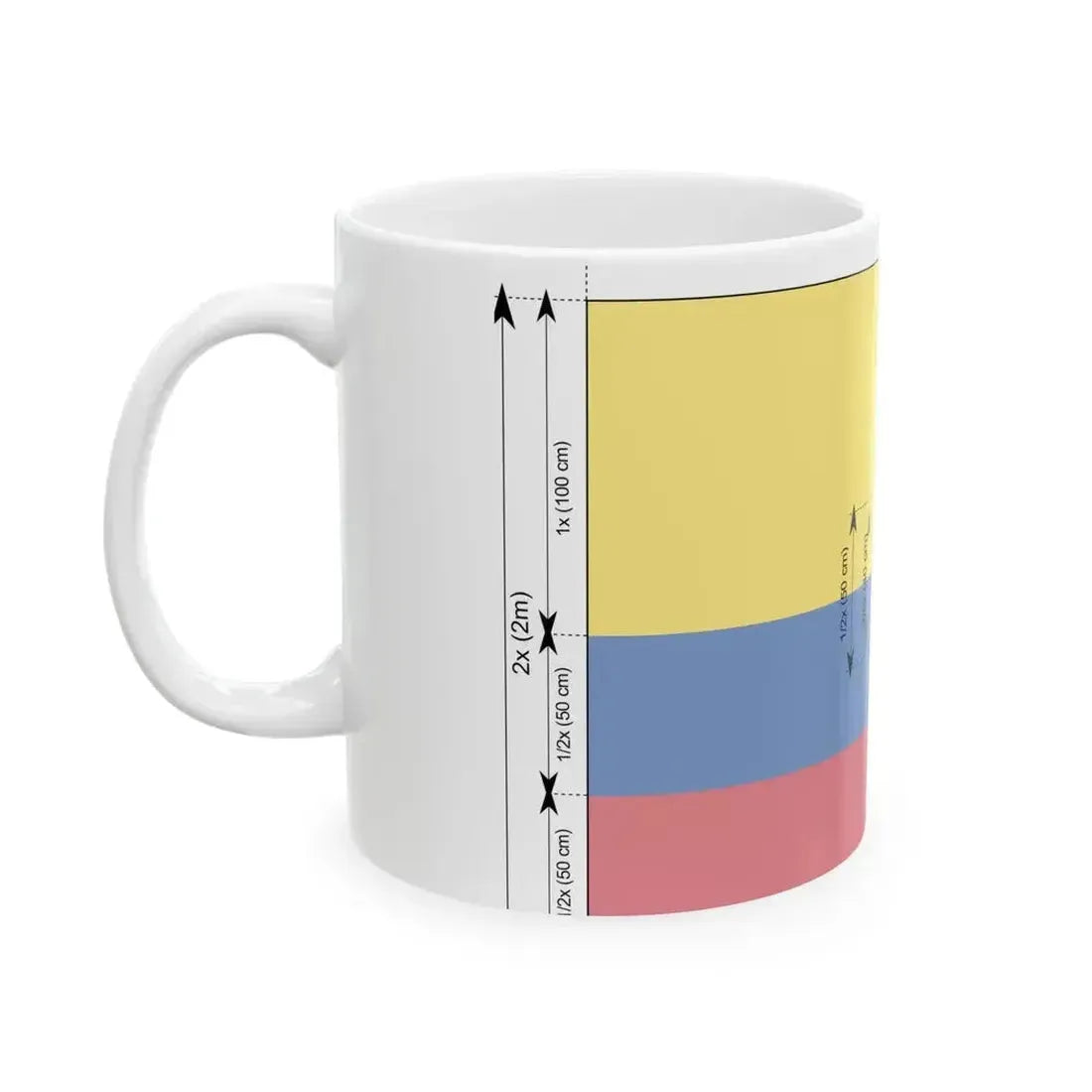 Civil flag of Colombia construction sheet (Colombia) White Coffee Mug - Go Mug Yourself