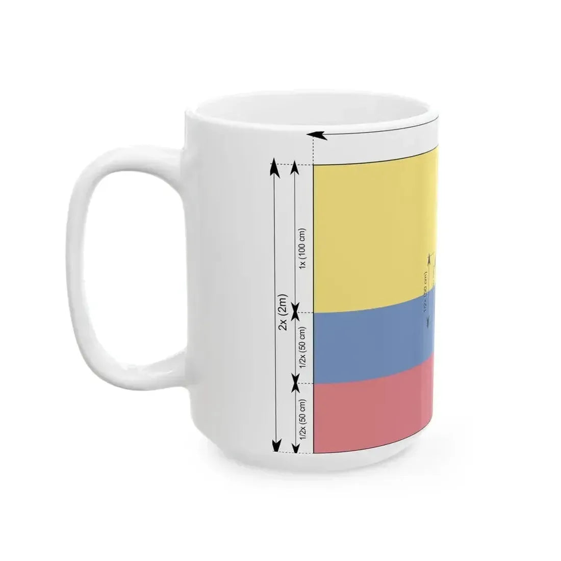 Civil flag of Colombia construction sheet (Colombia) White Coffee Mug - Go Mug Yourself