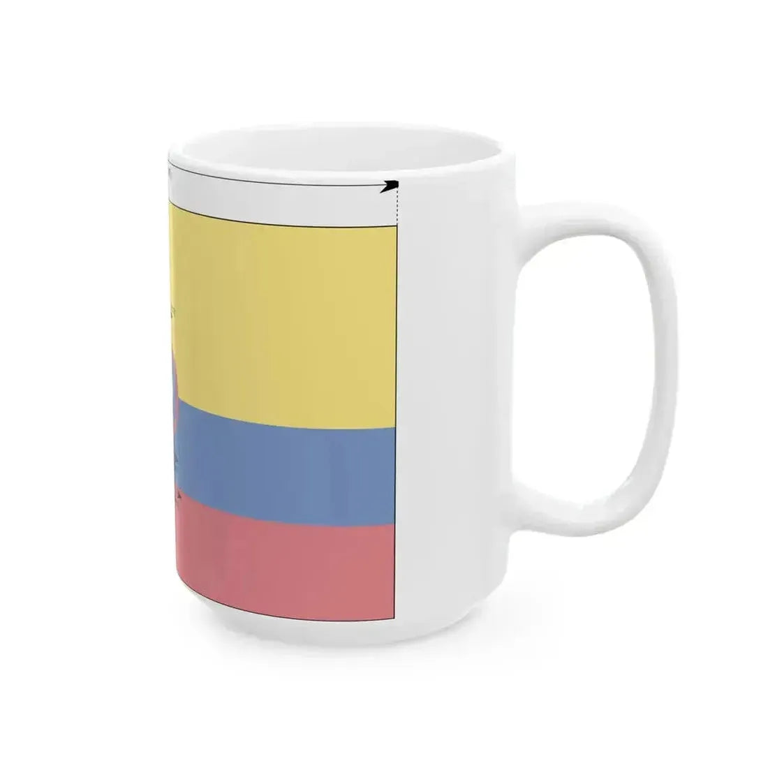 Civil flag of Colombia construction sheet (Colombia) White Coffee Mug - Go Mug Yourself