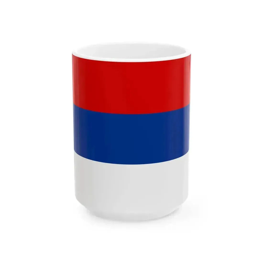 Civil Flag of Serbia variant (Serbia) White Coffee Mug 15oz - Go Mug Yourself
