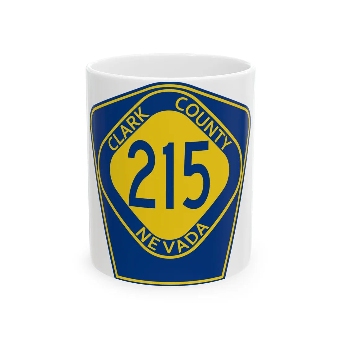Clark County Route 215 NV (Nevada) (Road Sign) White Coffee Mug 11oz - Go Mug Yourself