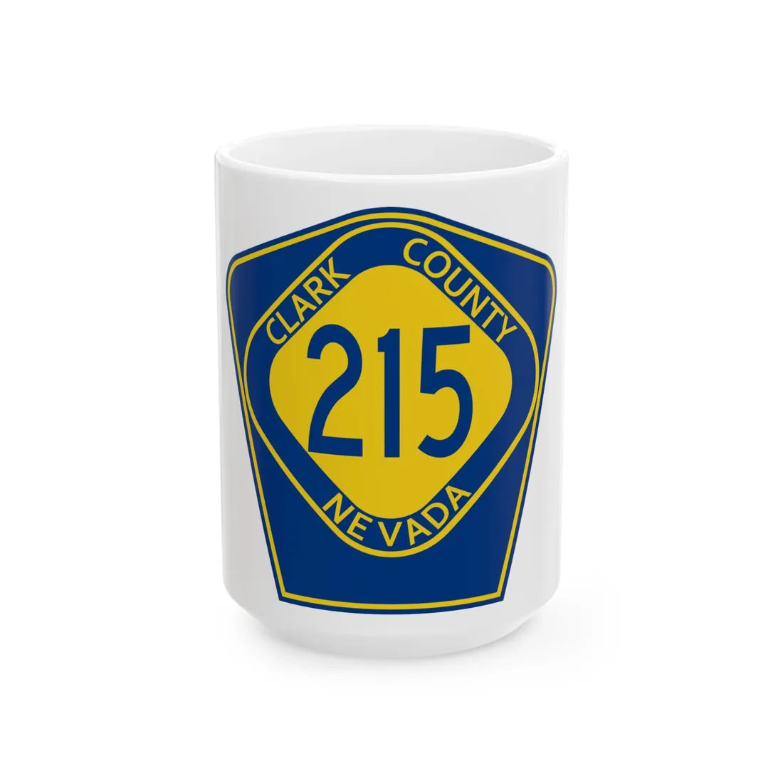 Clark County Route 215 NV (Nevada) (Road Sign) White Coffee Mug 15oz - Go Mug Yourself