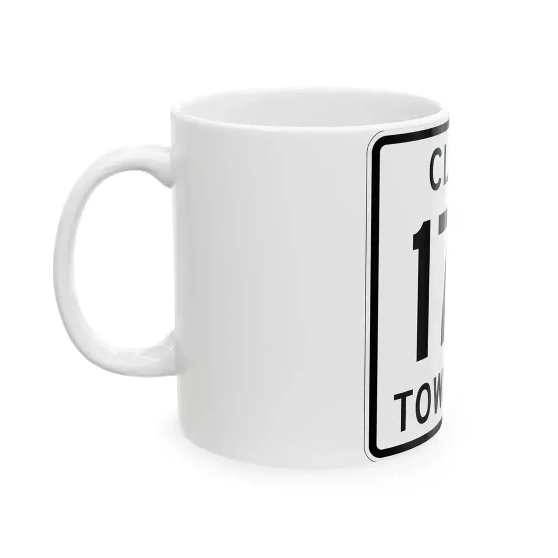 Clark Township Route 177 Holmes County Ohio (Ohio) (Road Sign) White Coffee Mug - Go Mug Yourself