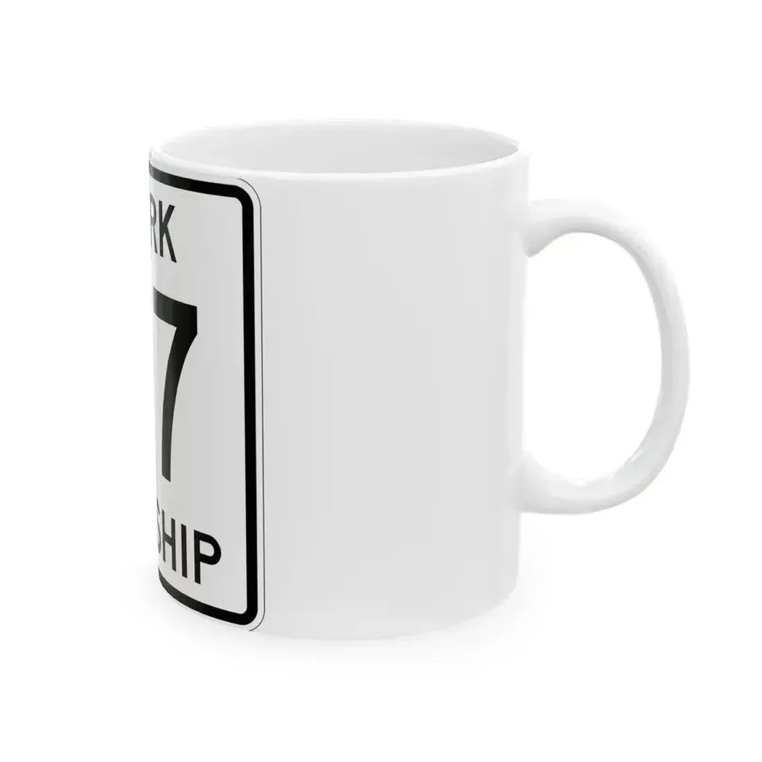 Clark Township Route 177 Holmes County Ohio (Ohio) (Road Sign) White Coffee Mug - Go Mug Yourself