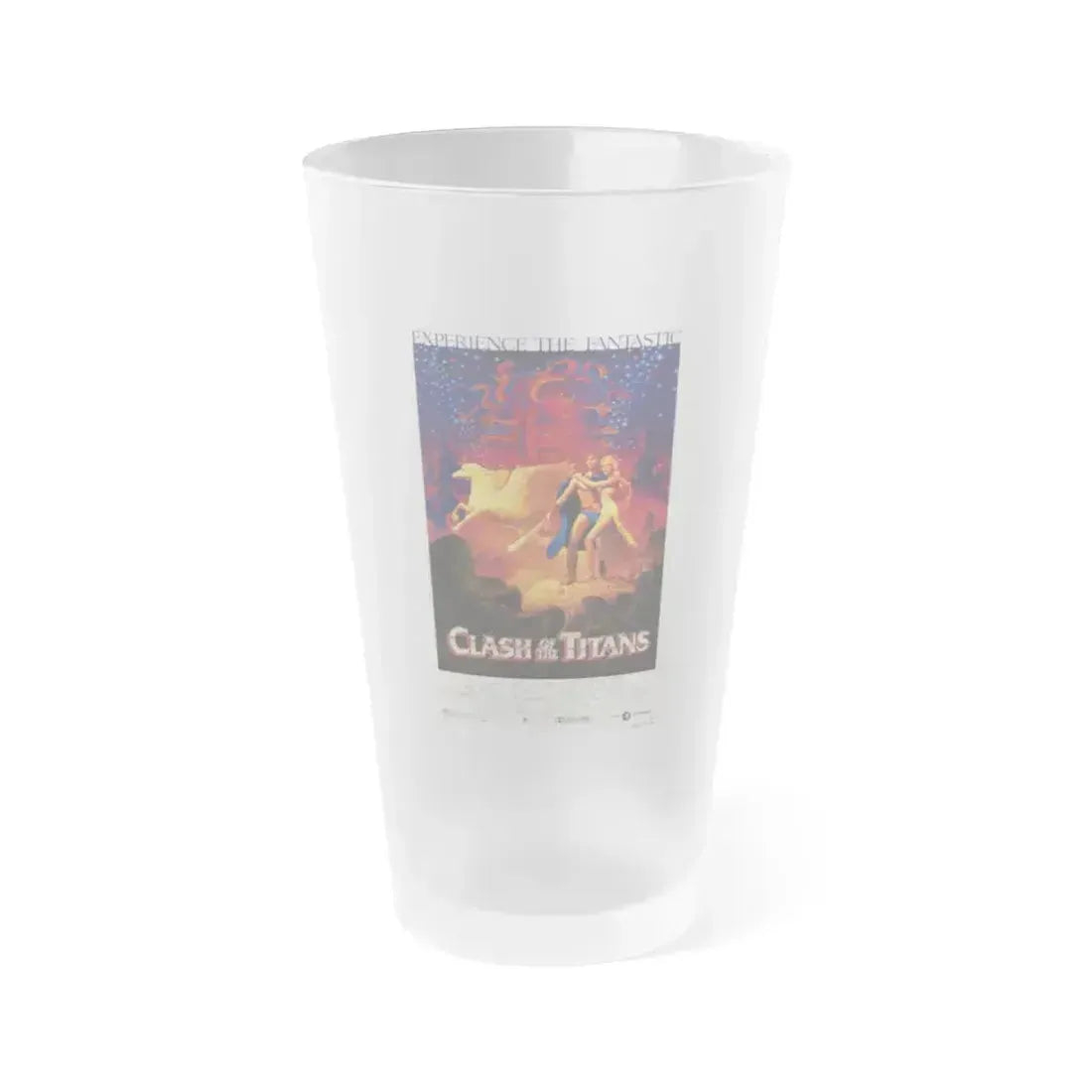 CLASH OF THE TITANS 1981 Movie Poster - Frosted Pint Glass 16oz 16oz Frosted - Go Mug Yourself