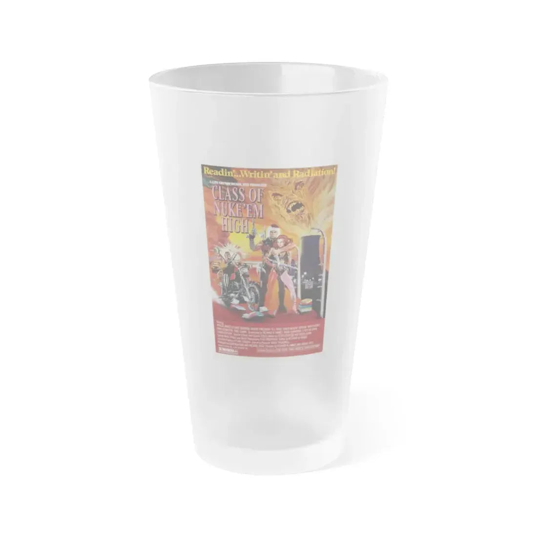 CLASS OF NUKE'EM HIGH 1986 Movie Poster - Frosted Pint Glass 16oz 16oz Frosted - Go Mug Yourself