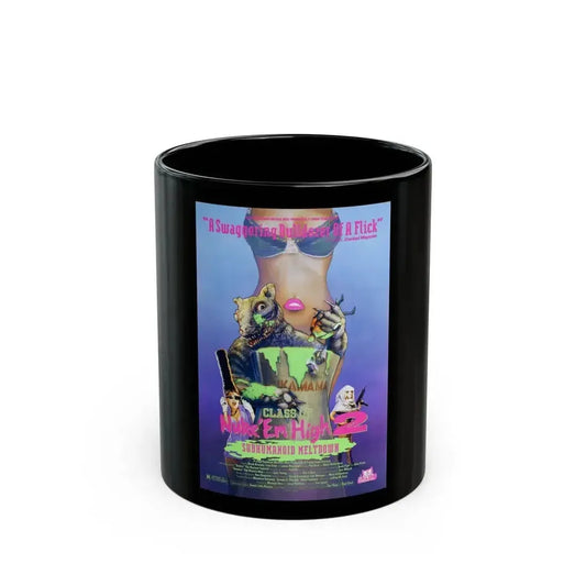 CLASS OF NUKE'EM HIGH 2 SUBHUMANOID MELTDOWN 1991 Movie Poster - Black Coffee Mug 11oz - Go Mug Yourself