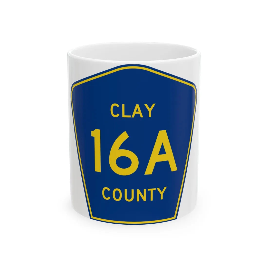 Clay County 16A (Florida) (Road Sign) White Coffee Mug 11oz - Go Mug Yourself