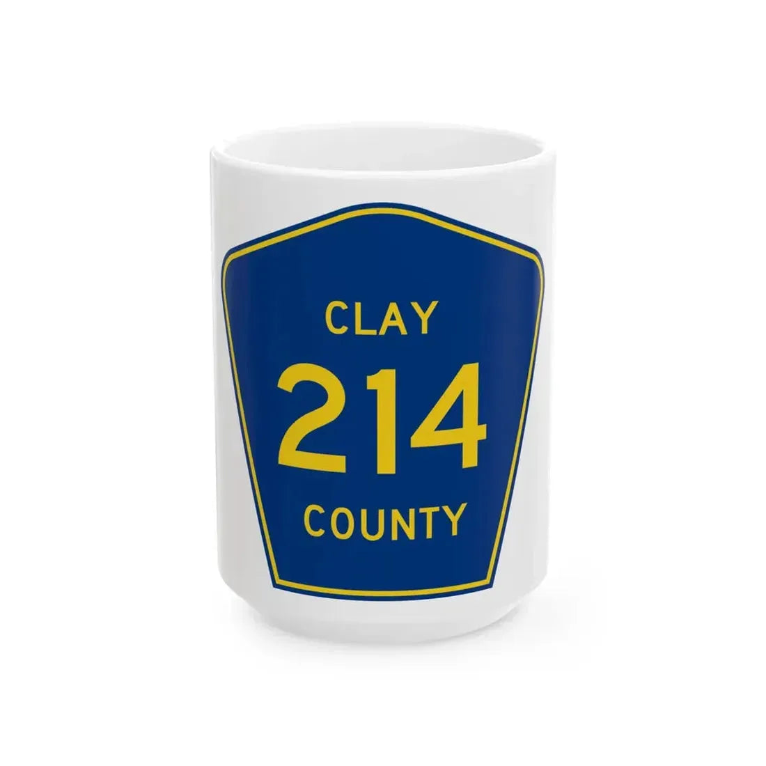 Clay County 214 (Florida) (Road Sign) White Coffee Mug 15oz - Go Mug Yourself