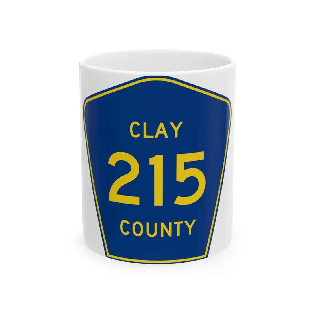 Clay County 215 (Florida) (Road Sign) White Coffee Mug 11oz - Go Mug Yourself