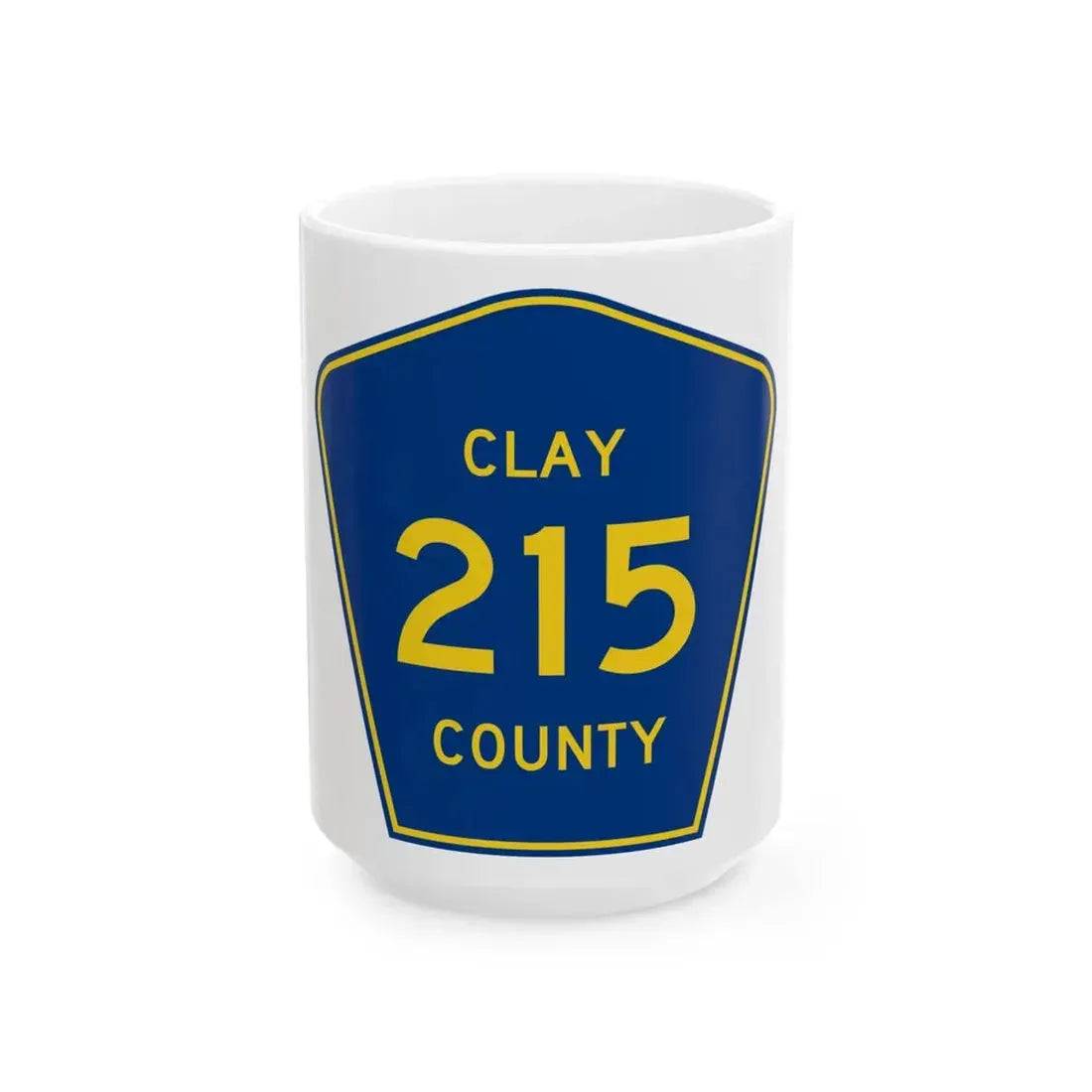 Clay County 215 (Florida) (Road Sign) White Coffee Mug 15oz - Go Mug Yourself