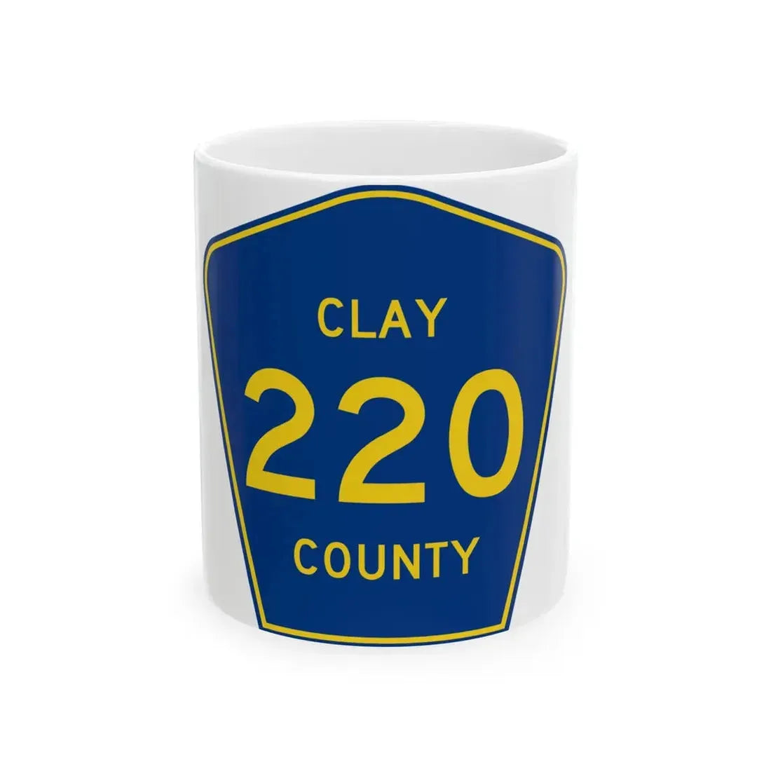 Clay County 220 (Florida) (Road Sign) White Coffee Mug 11oz - Go Mug Yourself