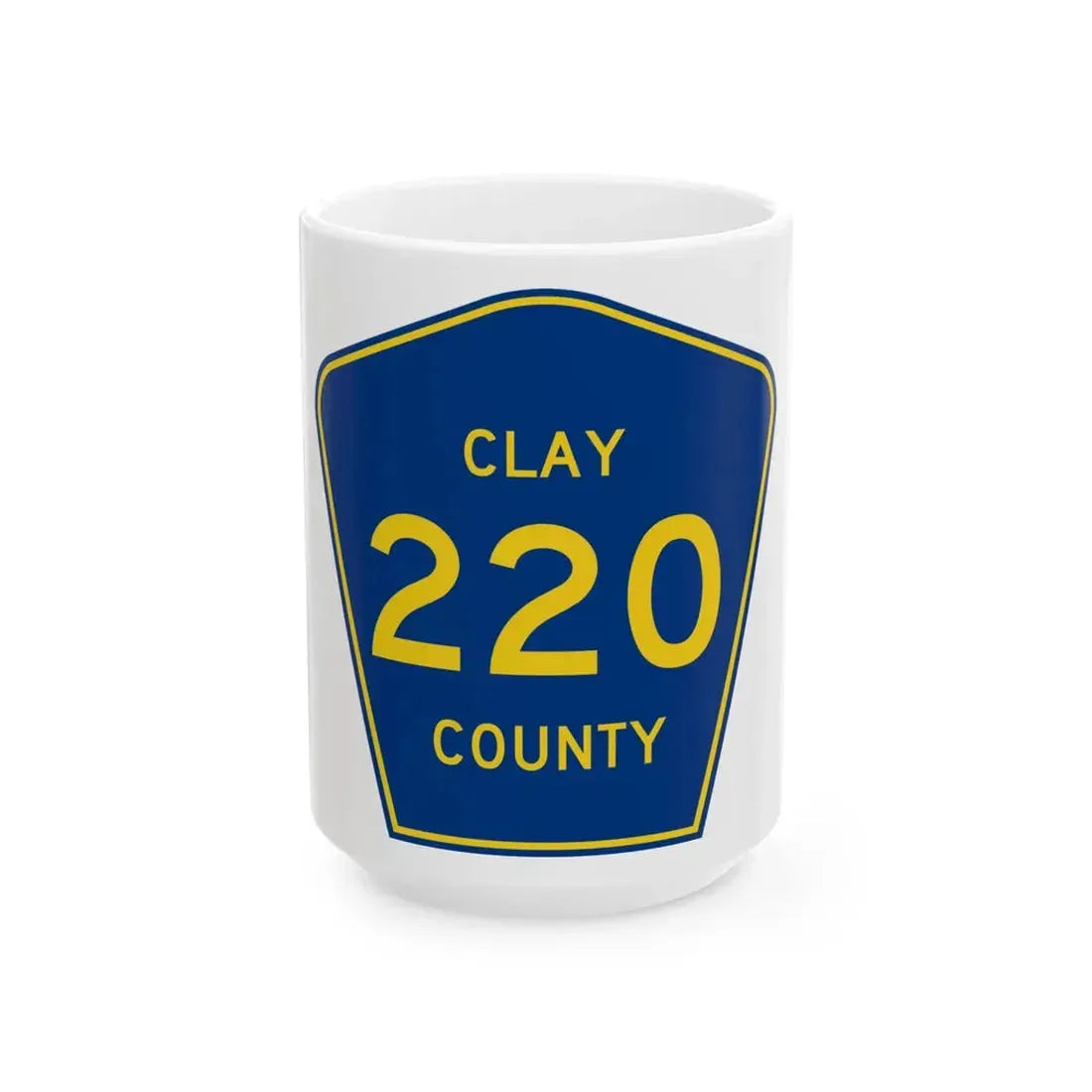 Clay County 220 (Florida) (Road Sign) White Coffee Mug 15oz - Go Mug Yourself