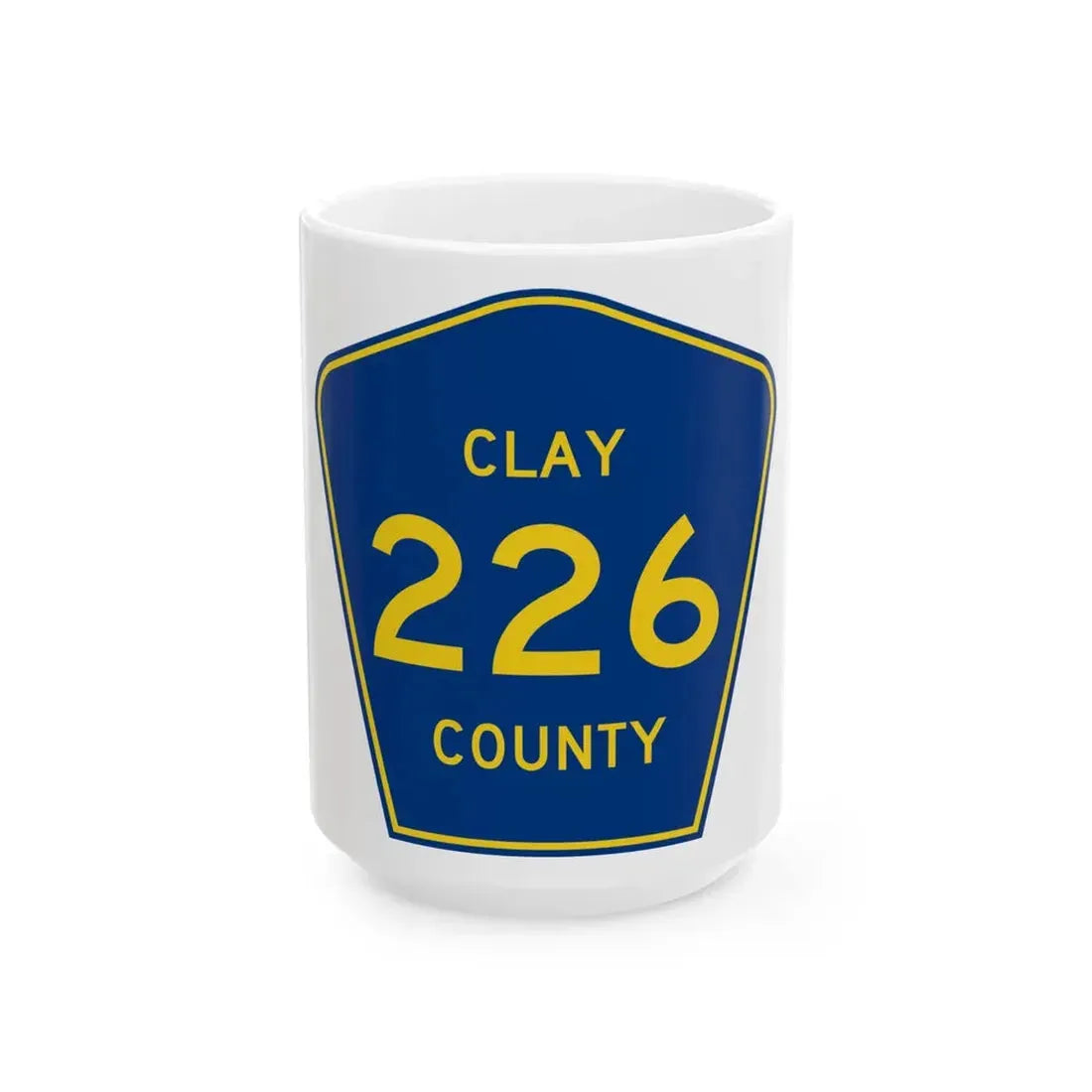 Clay County 226 (Florida) (Road Sign) White Coffee Mug 15oz - Go Mug Yourself