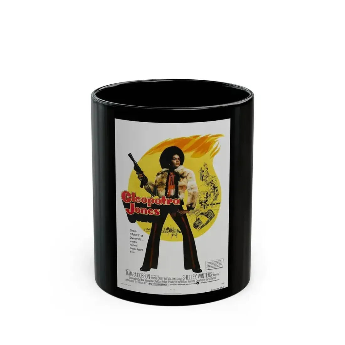 CLEOPATRA JONES 1973 Movie Poster - Black Coffee Mug 11oz - Go Mug Yourself