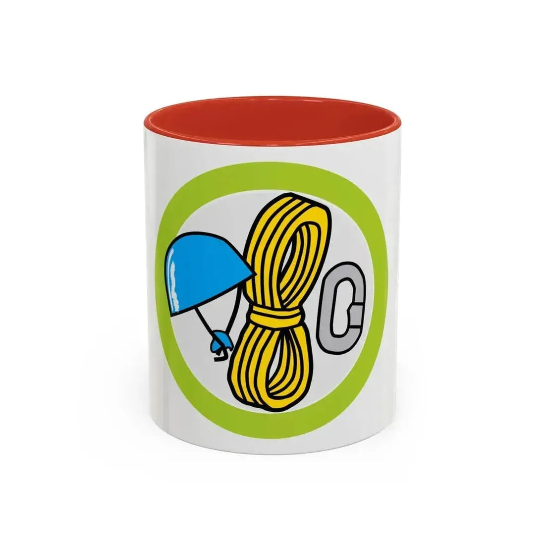 Climbing (Boy Scout Merit Badge) Accent Coffee Mug 11oz Red - Go Mug Yourself
