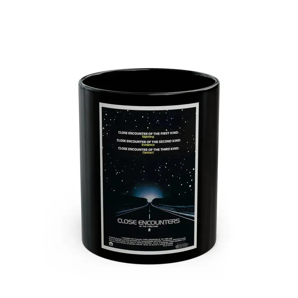 CLOSE ENCOUNTERS OF THE THIRD KIND (teaser) 1977 Movie Poster - Black Coffee Mug 11oz - Go Mug Yourself