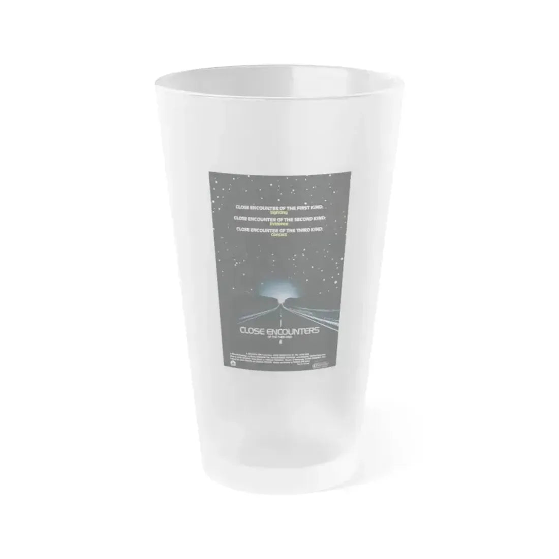 CLOSE ENCOUNTERS OF THE THIRD KIND (teaser) 1977 Movie Poster - Frosted Pint Glass 16oz 16oz Frosted - Go Mug Yourself