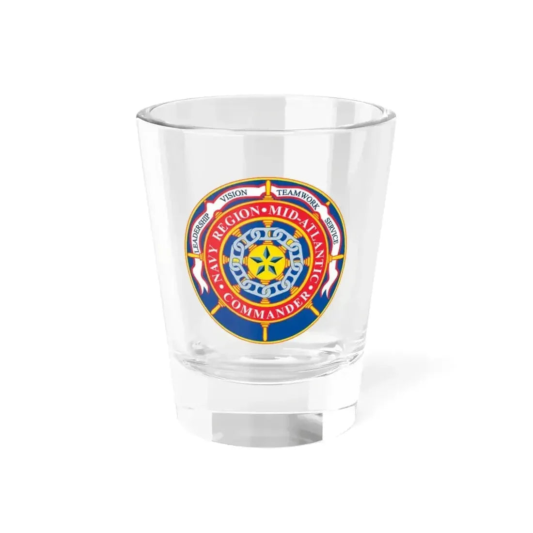 CMNDR Navy Region Mid Atlantic (U.S. Navy) Shot Glass 1.5oz 1.5oz - Go Mug Yourself