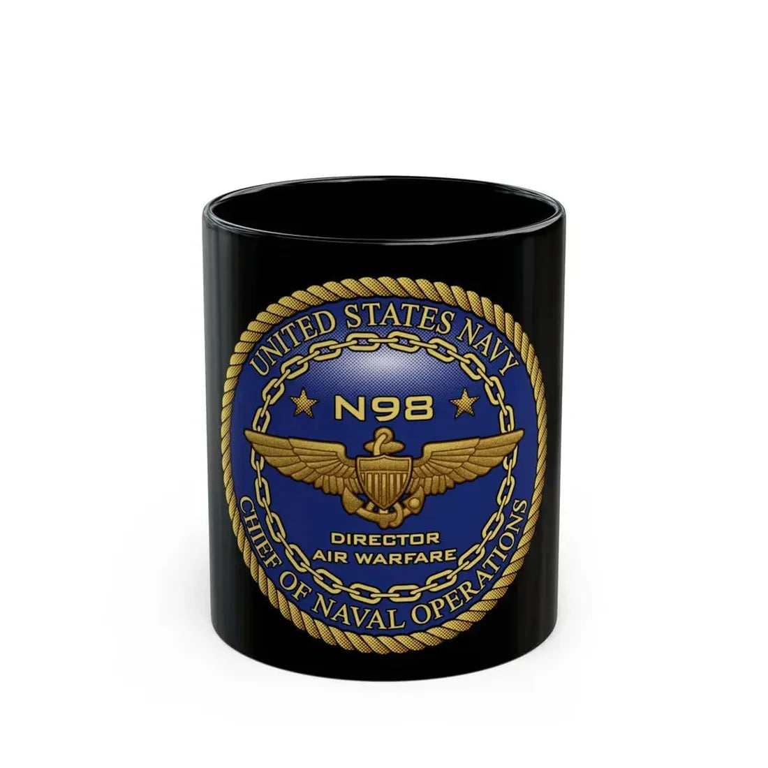 CNO Chief of Naval Operations N98 Dir Air Warfa (U.S. Navy) Black Coffee Mug - Go Mug Yourself