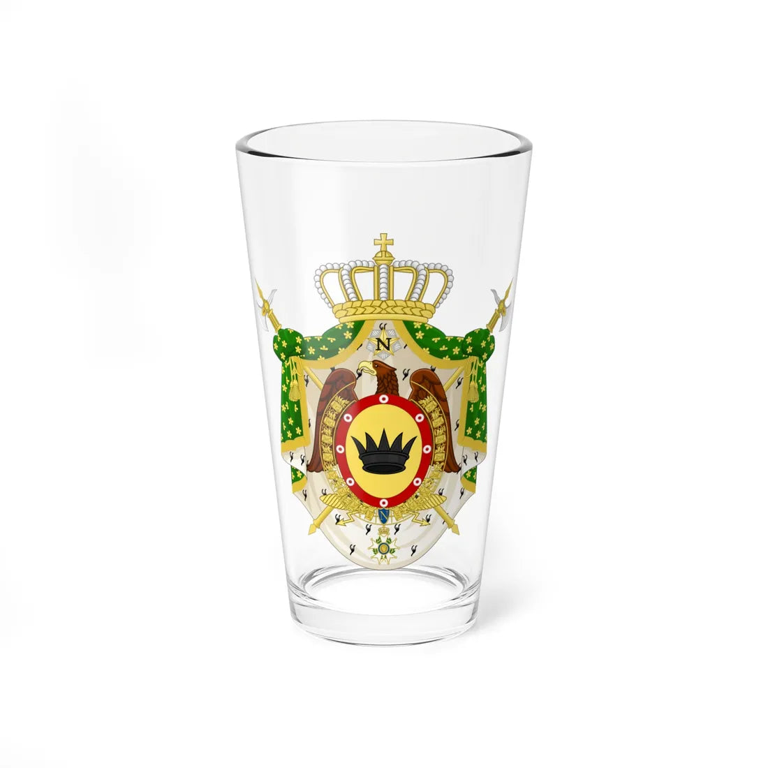 COA of the Napoleonic Kingdom of Italy Variant (Italy) (Coat of Arms) Pint Glass 16oz 16oz - Go Mug Yourself