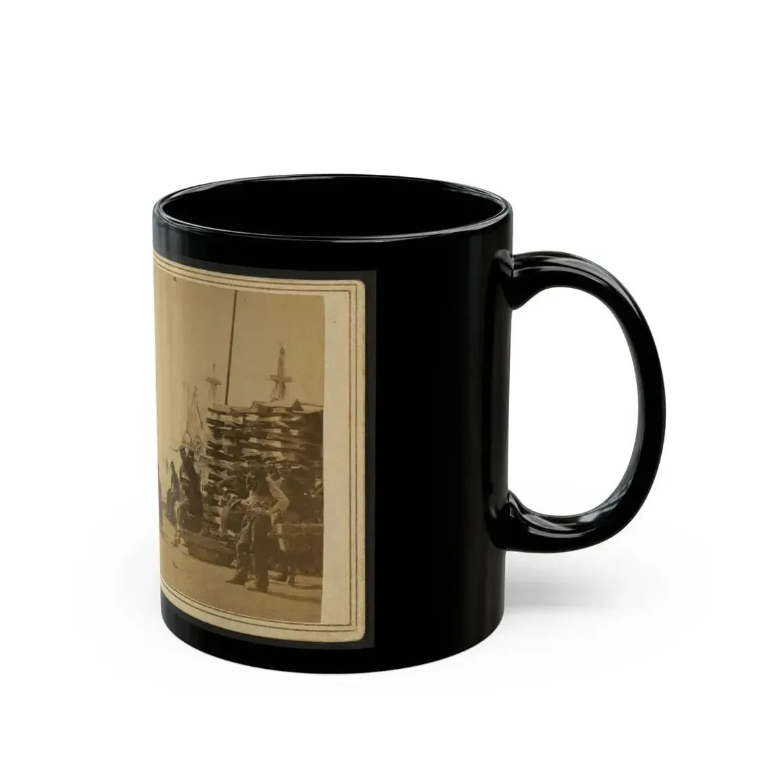 Coaling Admiral Farragut's Fleet At Baton Rouge, Louisiana (U.S. Civil War) Black Coffee Mug - Go Mug Yourself