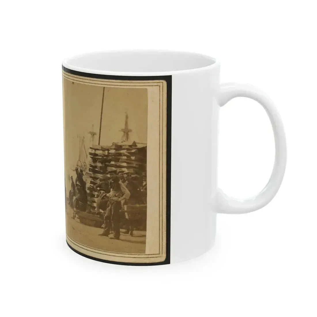 Coaling Admiral Farragut's Fleet At Baton Rouge, Louisiana (U.S. Civil War) White Coffee Mug - Go Mug Yourself