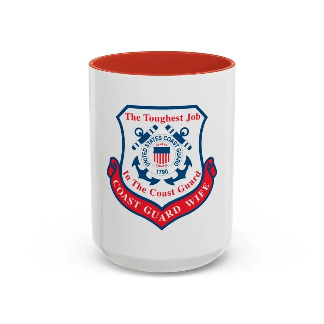 Coast Guard Wife (U.S. Coast Guard) Accent Coffee Mug 15oz Red - Go Mug Yourself