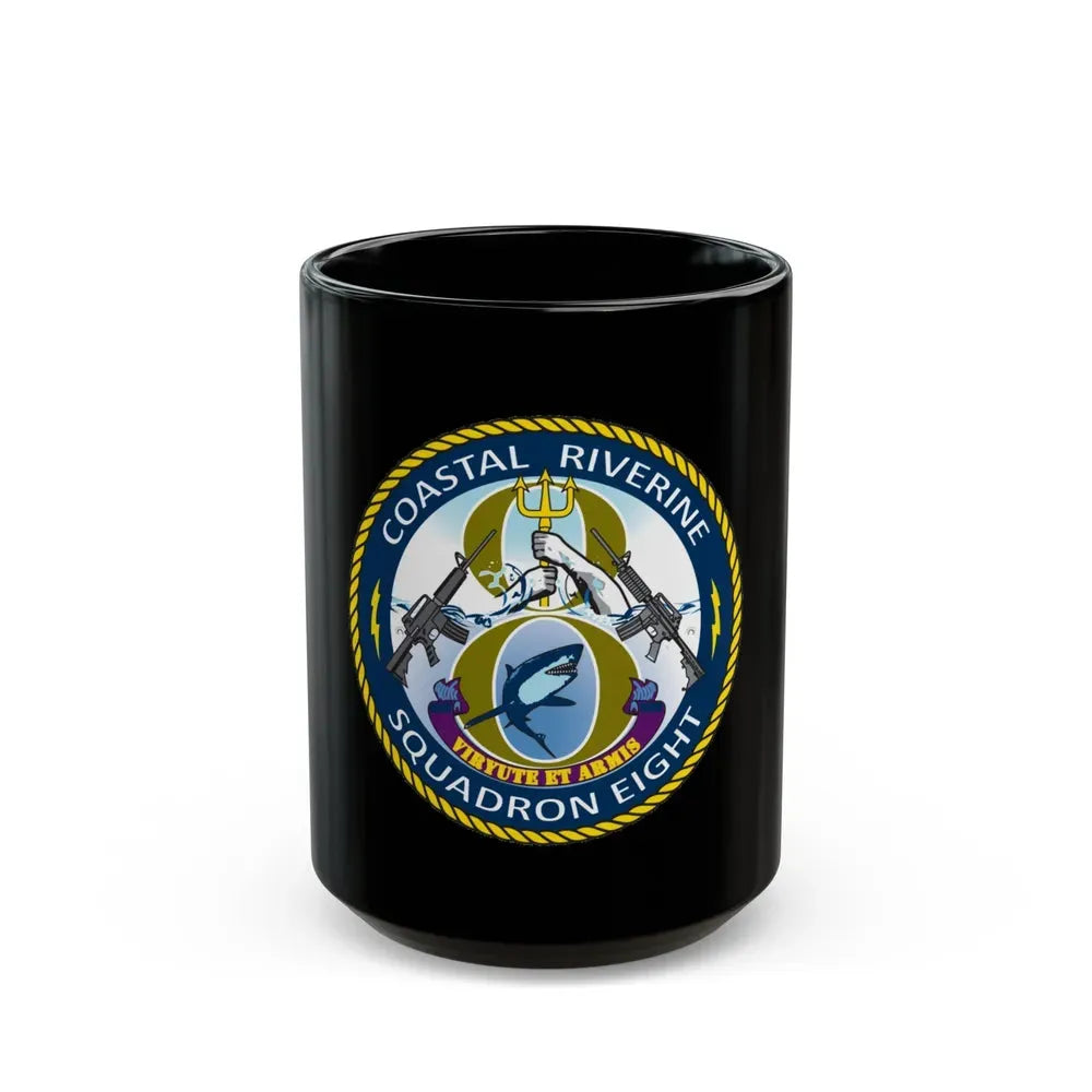 Coastal Riverine Squadron 8 (U.S. Navy) Black Coffee Mug 15oz - Go Mug Yourself