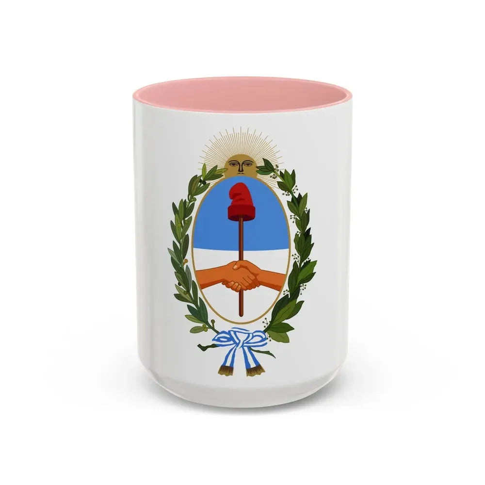 Coat of Arms Buenos Aires Province Argentina - Accent Coffee Mug 15oz Pink - Go Mug Yourself