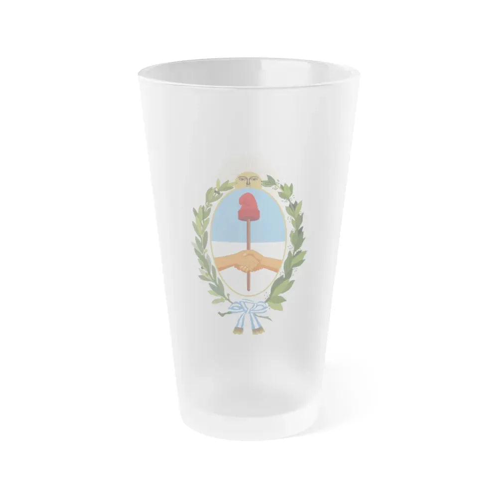 Coat of Arms Buenos Aires Province Argentina - Frosted Pint Glass 16oz Default Title - Go Mug Yourself