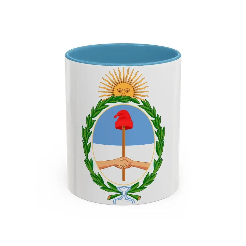 Coat of Arms Coat of arms of Argentina Argentina - Accent Coffee Mug 11oz Light Blue - Go Mug Yourself