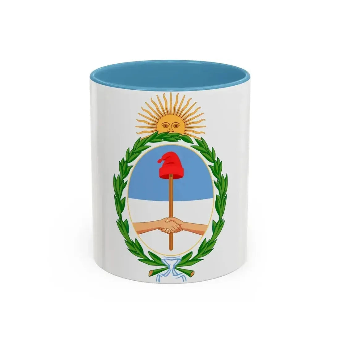 Coat of Arms Coat of arms of Argentina Argentina - Accent Coffee Mug 11oz Light Blue - Go Mug Yourself