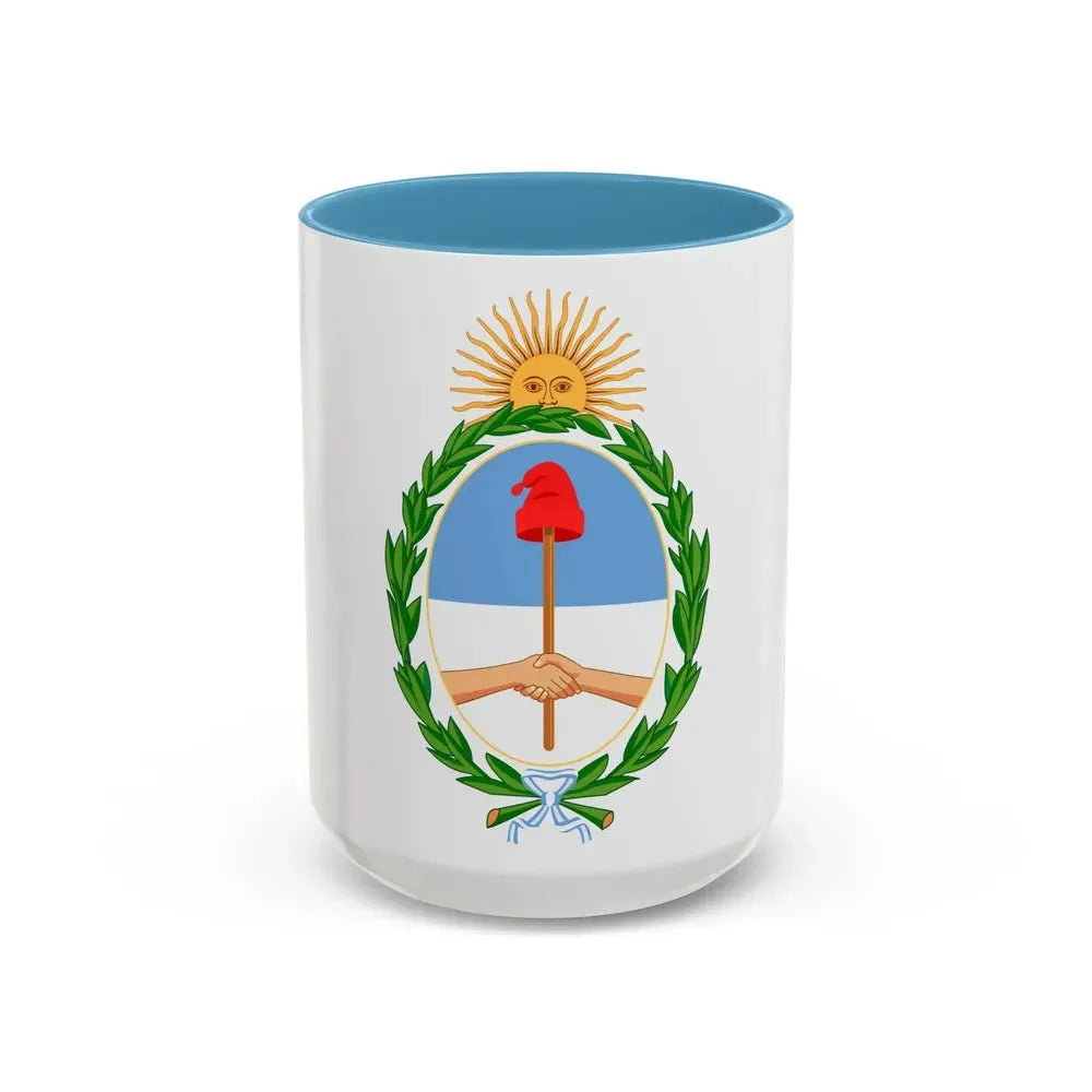 Coat of Arms Coat of arms of Argentina Argentina - Accent Coffee Mug 15oz Light Blue - Go Mug Yourself