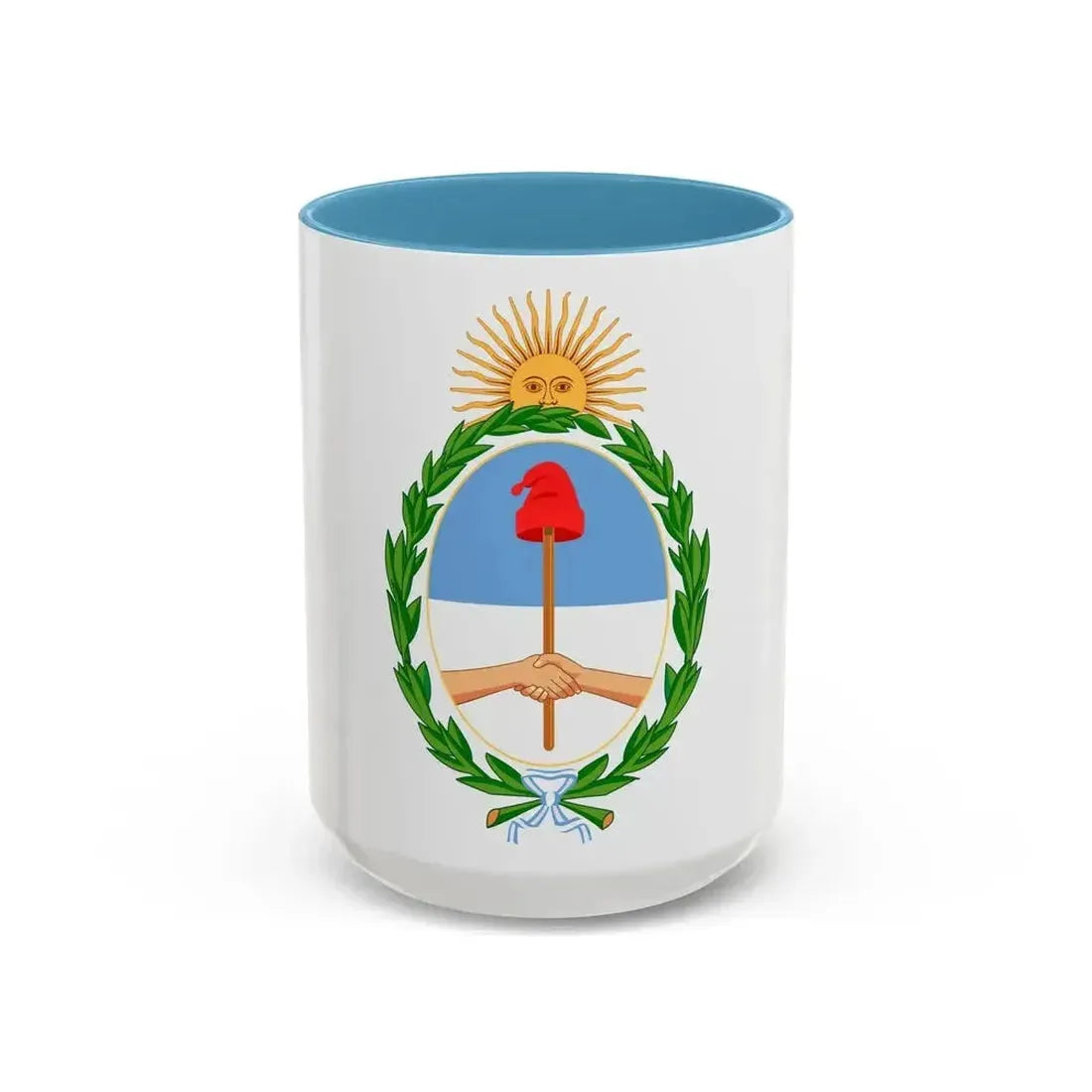 Coat of Arms Coat of arms of Argentina Argentina - Accent Coffee Mug 15oz Light Blue - Go Mug Yourself