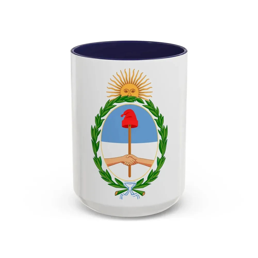Coat of Arms Coat of arms of Argentina Argentina - Accent Coffee Mug 15oz Navy - Go Mug Yourself