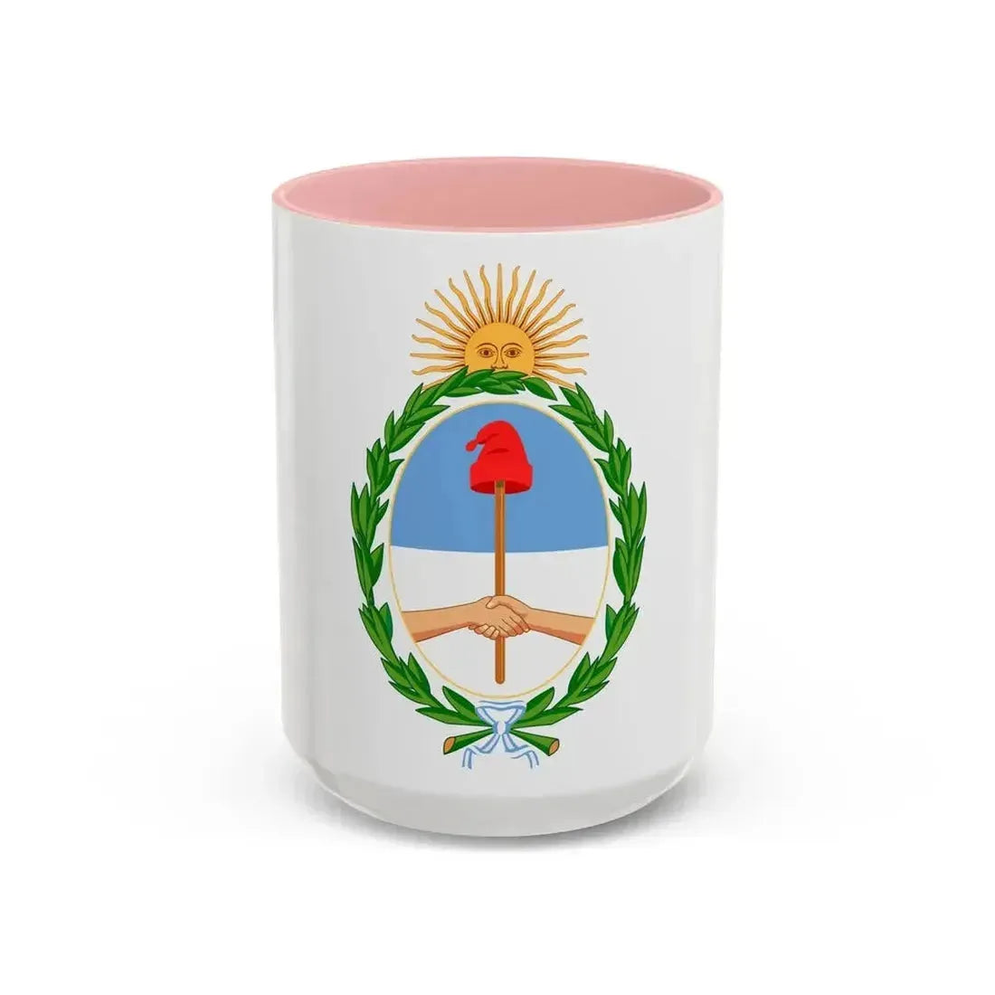 Coat of Arms Coat of arms of Argentina Argentina - Accent Coffee Mug 15oz Pink - Go Mug Yourself