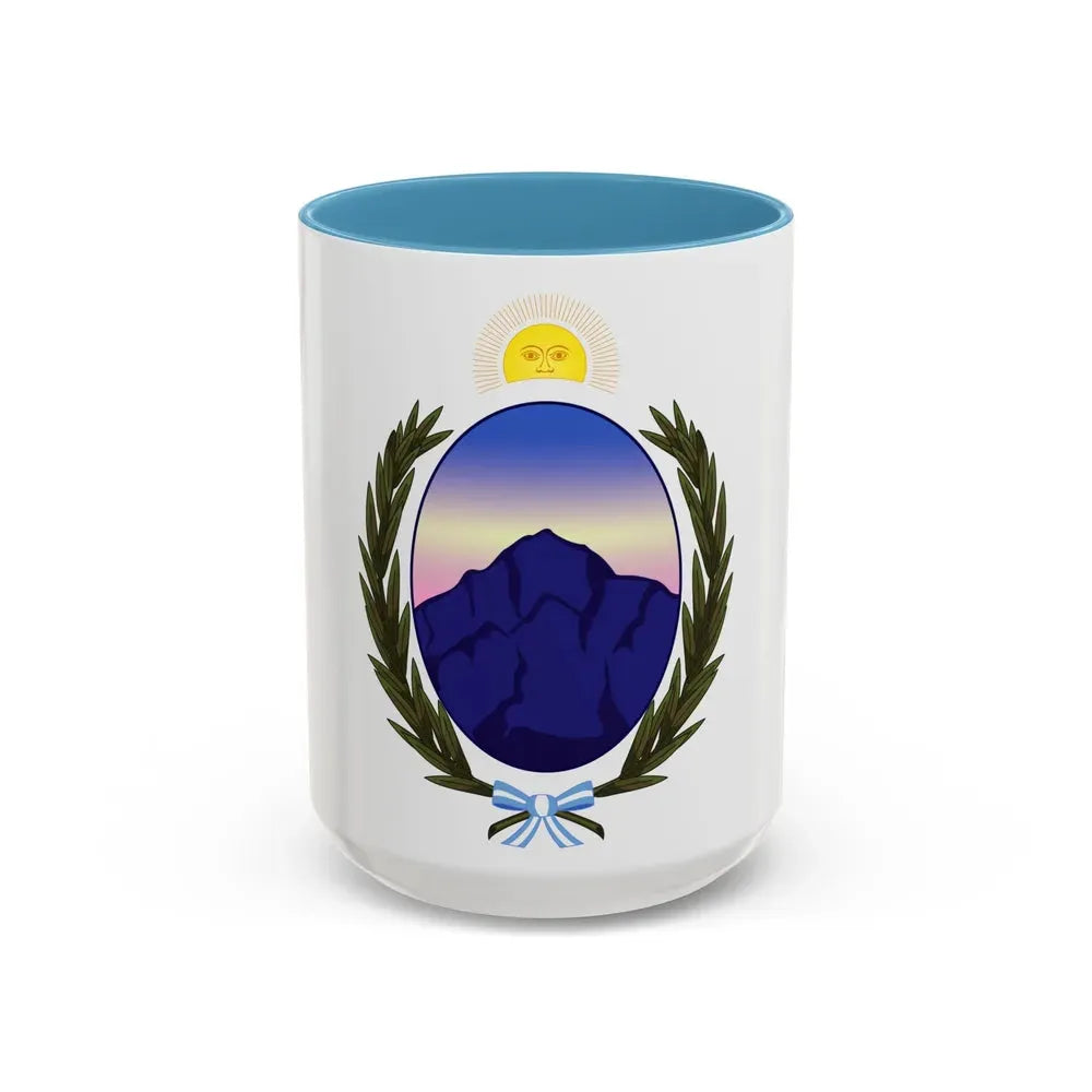 Coat of Arms La Rioja Argentina - Accent Coffee Mug 15oz Light Blue - Go Mug Yourself