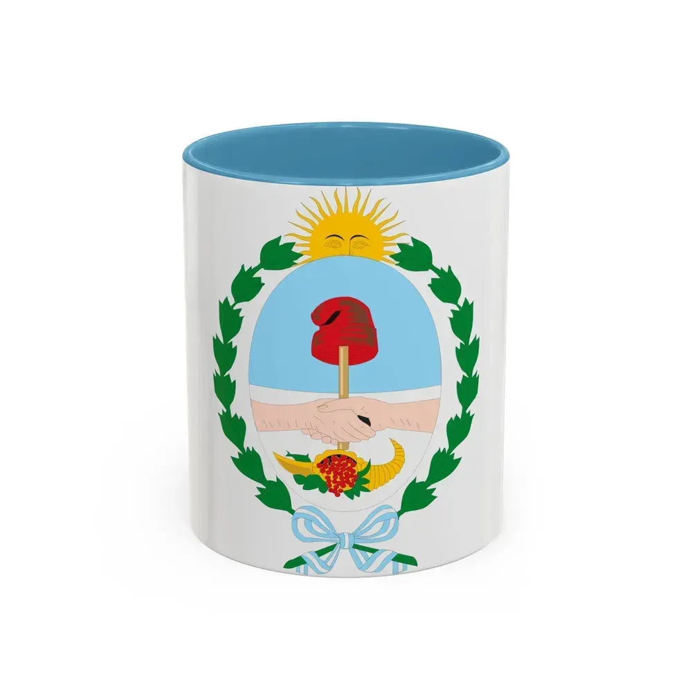 Coat of Arms Mendoza Argentina - Accent Coffee Mug 11oz Light Blue - Go Mug Yourself