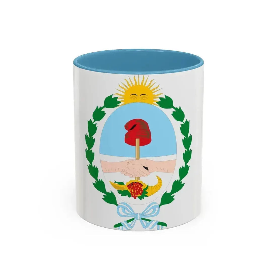 Coat of Arms Mendoza Argentina - Accent Coffee Mug 11oz Light Blue - Go Mug Yourself