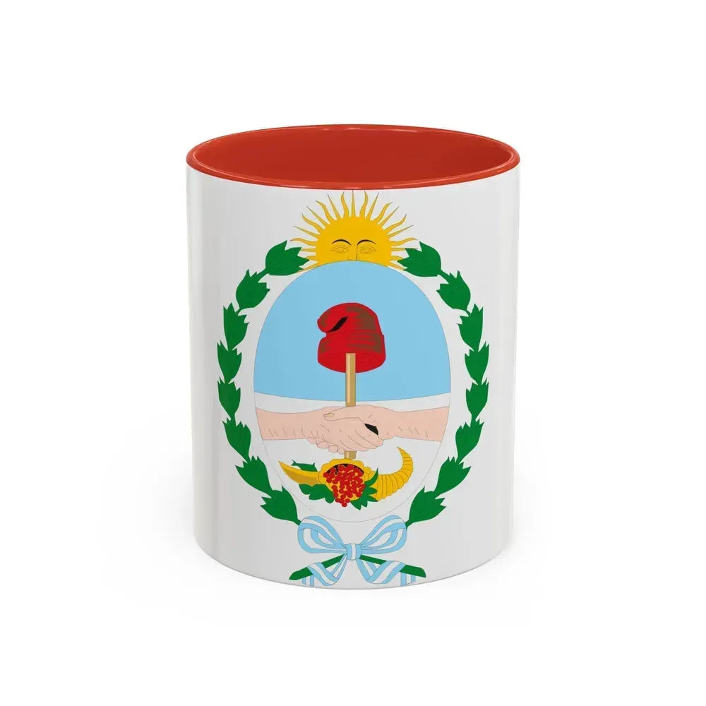 Coat of Arms Mendoza Argentina - Accent Coffee Mug 11oz Red - Go Mug Yourself