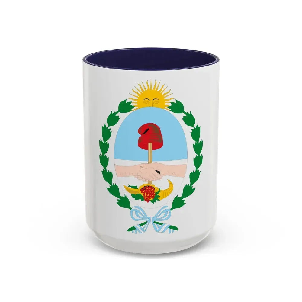 Coat of Arms Mendoza Argentina - Accent Coffee Mug 15oz Navy - Go Mug Yourself