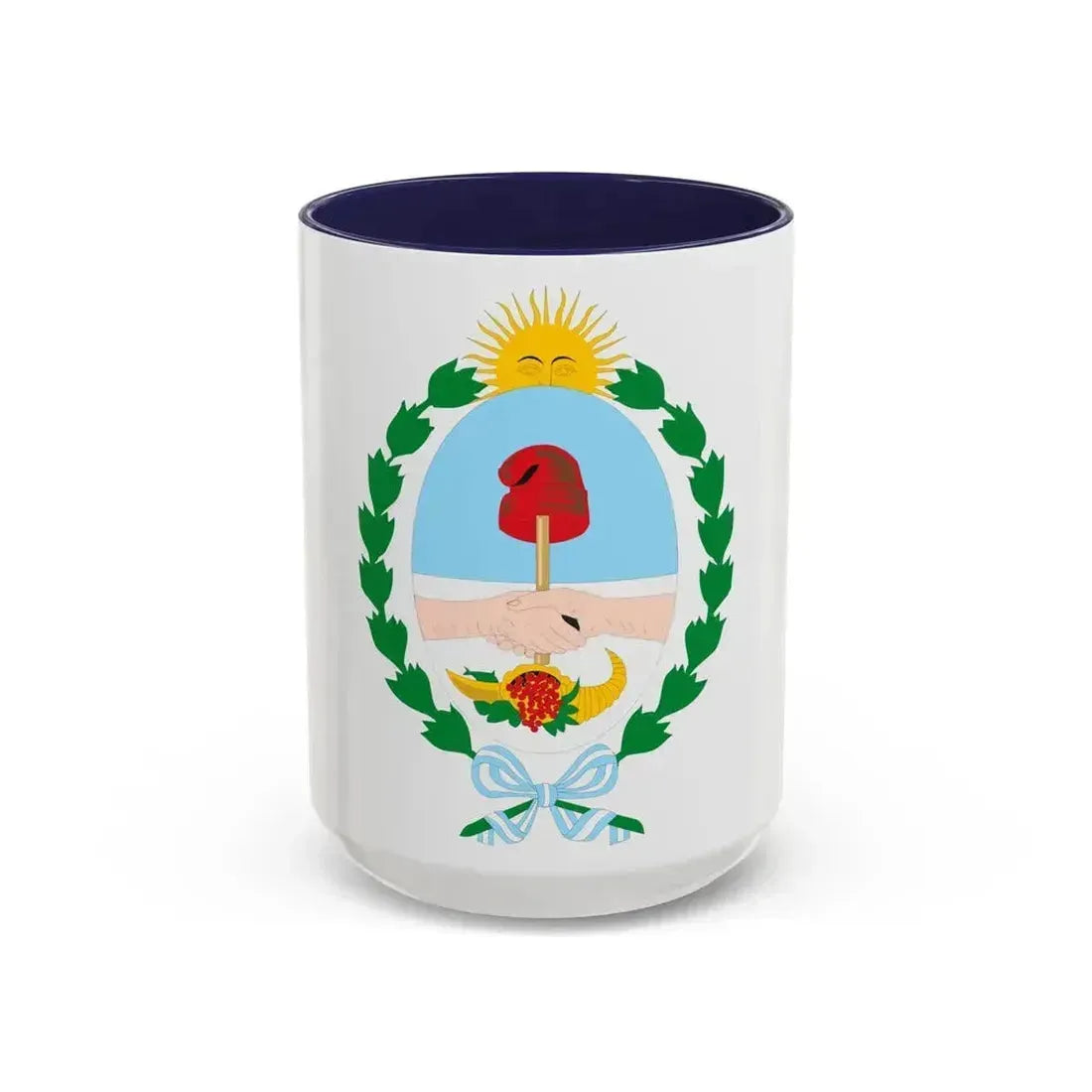 Coat of Arms Mendoza Argentina - Accent Coffee Mug 15oz Navy - Go Mug Yourself