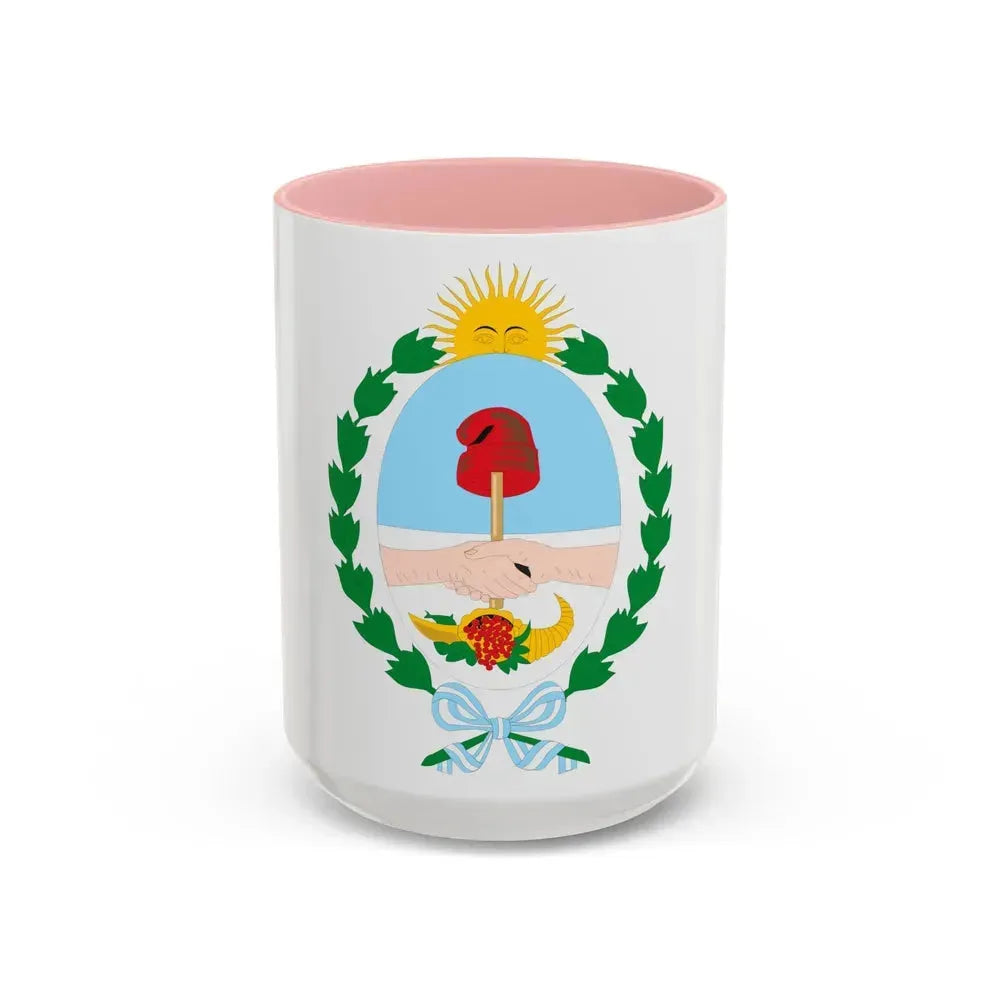 Coat of Arms Mendoza Argentina - Accent Coffee Mug 15oz Pink - Go Mug Yourself