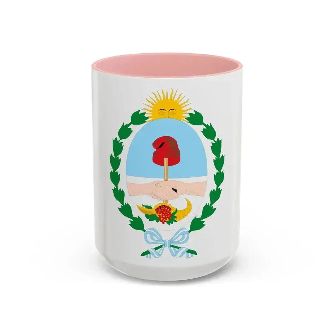 Coat of Arms Mendoza Argentina - Accent Coffee Mug 15oz Pink - Go Mug Yourself