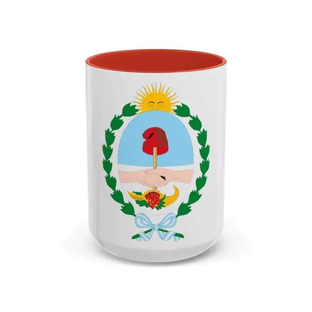 Coat of Arms Mendoza Argentina - Accent Coffee Mug 15oz Red - Go Mug Yourself