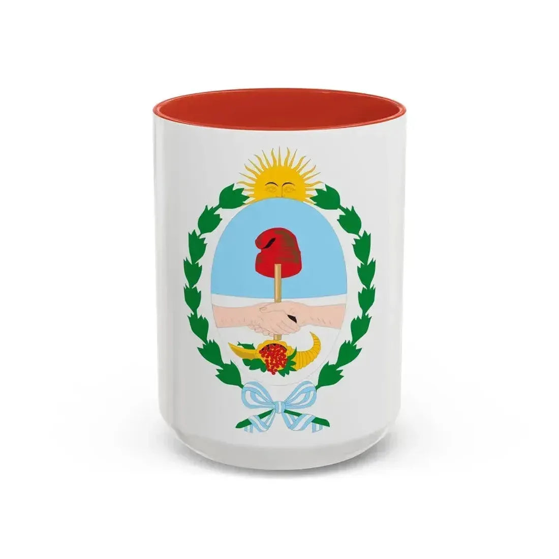 Coat of Arms Mendoza Argentina - Accent Coffee Mug 15oz Red - Go Mug Yourself
