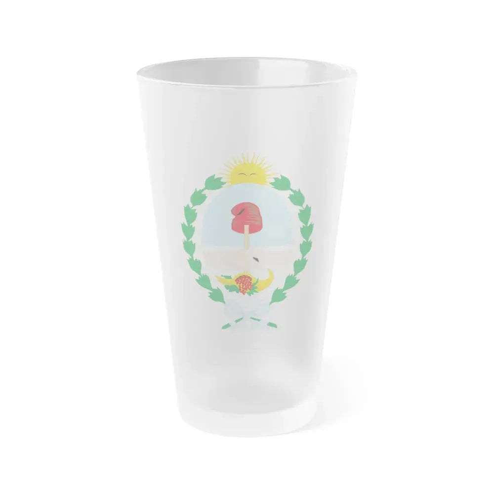 Coat of Arms Mendoza Argentina - Frosted Pint Glass 16oz Default Title - Go Mug Yourself
